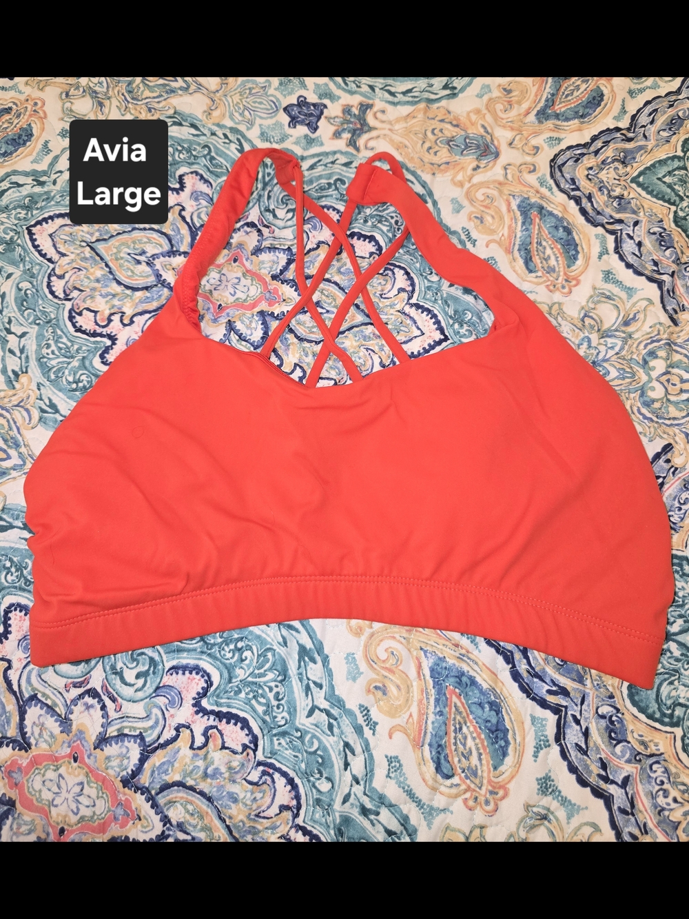 Avia Red Crisscross Back Sports Bralette